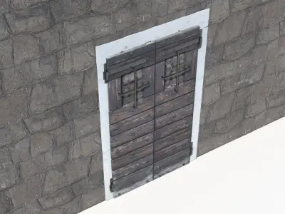 Ancient door 2 Low-poly 3D model