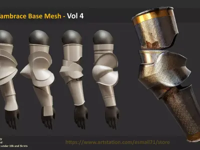 30 Vambrace Base Mesh - Vol 4 Low-poly 3D model