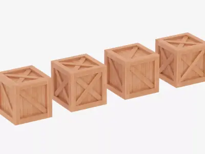Wooden Crate Box Collection 3D model