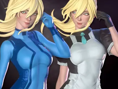 Metroid Samus Aran - With 3D print model