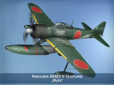 Nakajima A6M2-N - Rufe 3D model