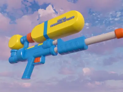 Water Gun Low-Poly Prop Low-poly 3D model