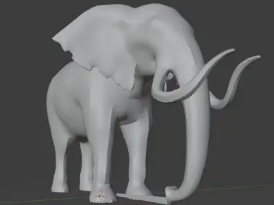 Elephant Base Mesh Low-poly 3D model Free low-poly 3D model