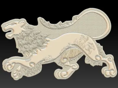 Lion Suitable for embossing Hot Foil Technique 3D model