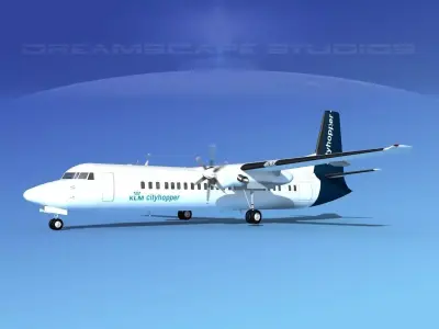 Fokker F-60 KLM Cityhopper 2 3D model