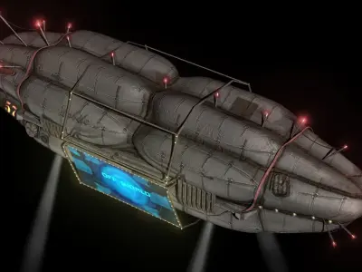 Add Blimp Low-poly 3D model