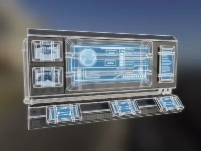 Sci-fi Computer console Low-poly 3D model purchase