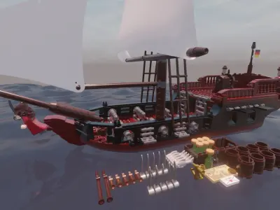 LEGO - GERMAN SLOOP - KLEINE JAGERIN - Rogue Film Productions 3D model