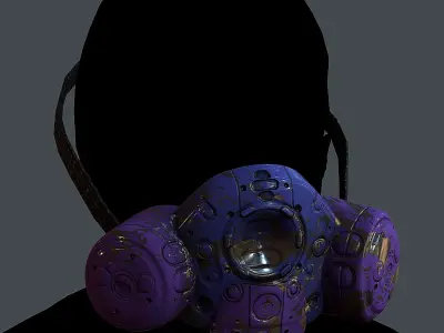 Gas mask helmet 3d model scifi Low-poly 3D model Low-poly Low-poly 3D model