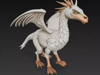 Hippogriffs Realistic 3D Model Basic - Low Poly Realistic Low-poly 3D model