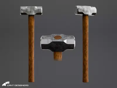 Heavy Sledgehammer - Medieval Weapon Prop 3D model