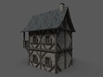 Medieval House 3 Low-poly 3D model