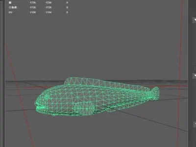Wolffish Low-poly 3D model