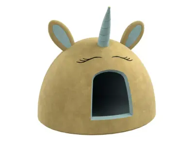 Unicorn Meow Hut Cat Hut Cat Tent Cozy Yellow 3D model