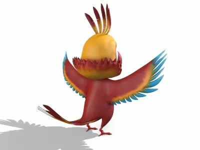 Cartoon Parrot 3D model