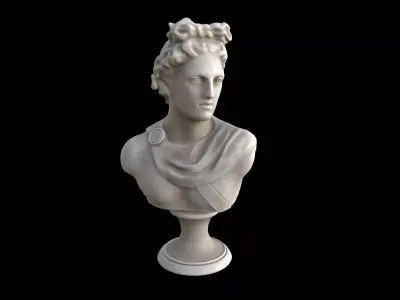 men stone bust 01 3D model