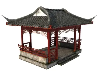 Chinese Rectangle Pavilion 3D model