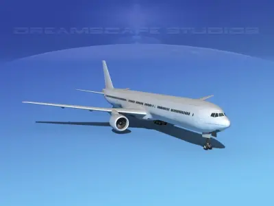 Boeing 777-300 Bare Metal 3D model
