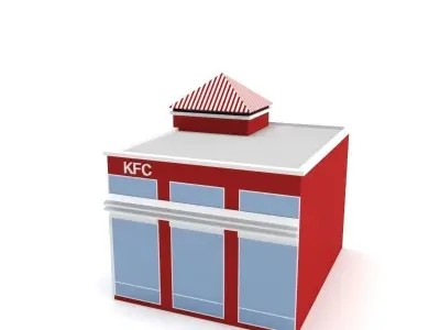 Low Poly KFC Building Low-poly 3D model