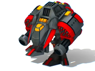 Animated Heavy Combat Robot Low-poly 3D model