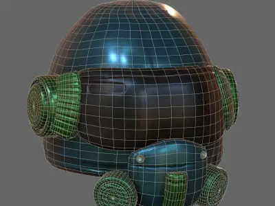Helmet scifi military futuristic technology fantasy Low-poly 3D model