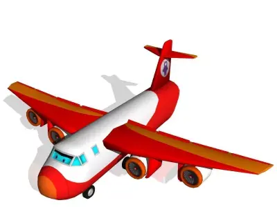 Cargo Plane Low-poly 3D model