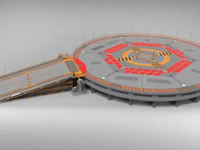 sci-fi landing platform 4 3D model