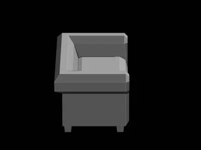 Classic Club Armchair lowpoly Free low-poly 3D model
