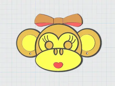 Magnet Monkey Girl Free 3D print model