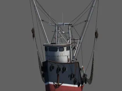 Fishing Boat 2 Low-poly 3D model