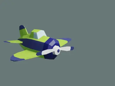 Lowpoly Basic Airplane Low-poly 3D model