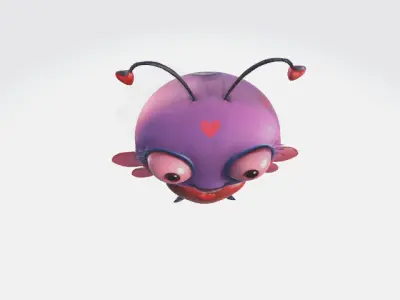cartoon love bug Low-poly 3D model