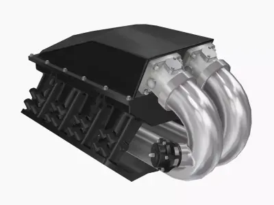 Godzilla custom intake manifold Low-poly 3D model