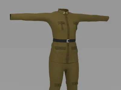 WW2 Soldier Uniform Low-poly 3D model
