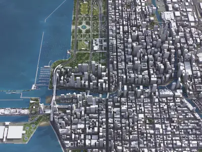 Chicago Low-poly 3D model