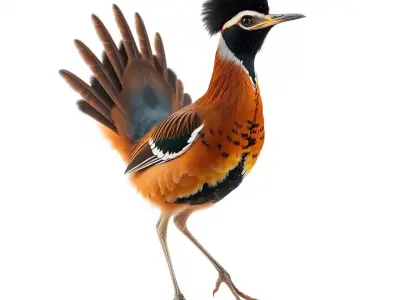 Orange Crested Bird model pack Low-poly 3D model