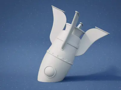 Rocket Ship 3D print model purchase