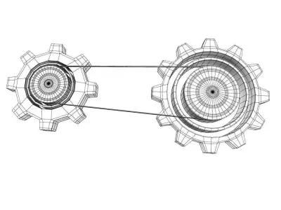 Mechanical gear chain 3d model 3D model