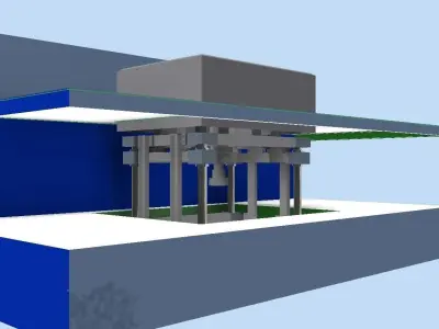 Elevator bridge in sky 3D model