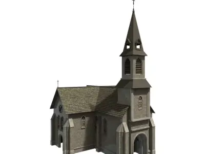 Modular Church Low-poly 3D model