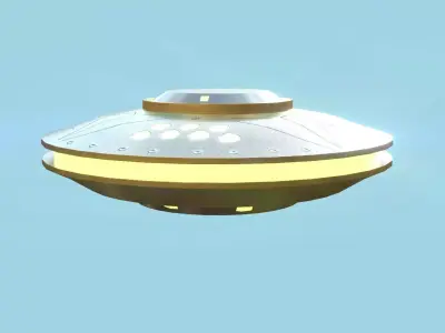 Spaceship UFO A2 - Silver - Alien SciFi Vehicle Low-poly 3D model
