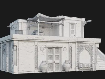 25-28 - Arabic Houses 4K Low-poly 3D model