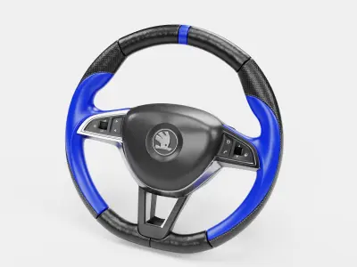 Blue Cover Steering Wheel 3D model