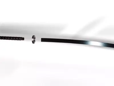 Katana with Sheath and Stand Low-poly 3D model