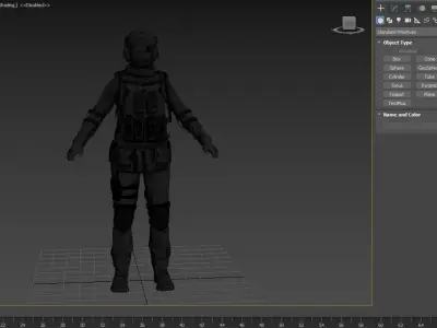 Female Military Outfit 4 Low-poly 3D model