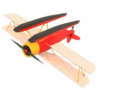 Sea Plane Biplane 3D model