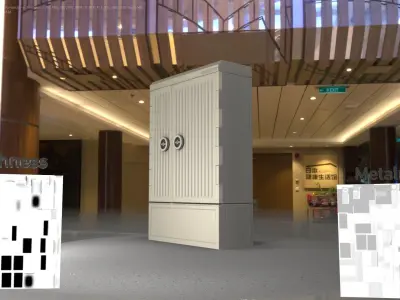 Electrical Distribution Cabinet 155 Low-poly 3D model