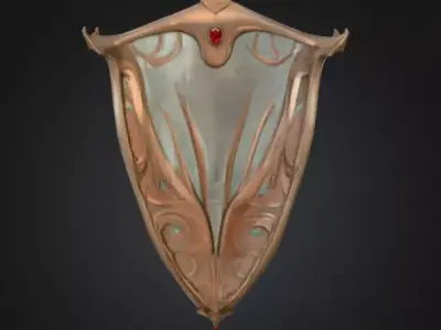 Arcane Guardian Shield Low-poly 3D model