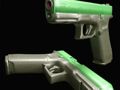 Pistol Glock 17 gen 5 Free low-poly 3D model Low-poly 3D model