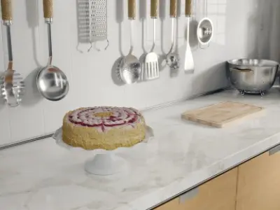  Vanilla Raspberry Cake Food Model 